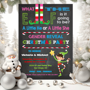 What the Elf Christmas Baby Shower Reveal Invitation