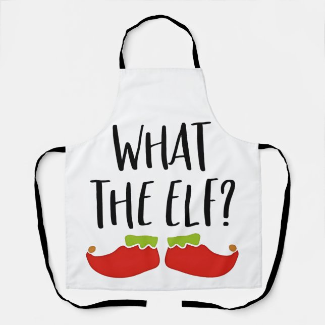 What the Elf Funny Christmas Elf Santa Claus  Apron (Front)