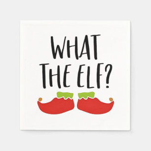 What the Elf Funny Christmas Elf Santa Claus Napkins