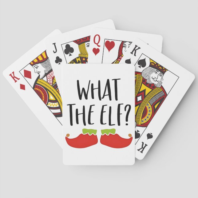What the Elf Funny Christmas Elf Santa Claus  Poker Cards (Back)