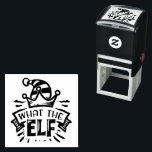 What the Elf Self Inking Rubber Stamp<br><div class="desc">Self-inking rubber stamp with "What the Elf" funny Christmas quotes design. Available in several colors.</div>