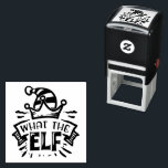 What the Elf Self Inking Rubber Stamp<br><div class="desc">Self-inking rubber stamp with "What the Elf" funny Christmas quotes design. Available in several colors.</div>