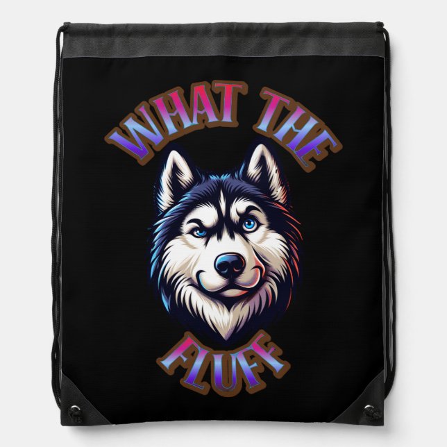 What The Fluff Drawstring Tote Bag (Front)