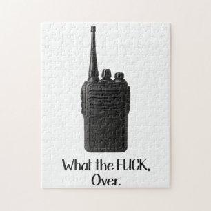 What The Fu*k Over Funny Walkie Talkie Icon Jigsaw Puzzle