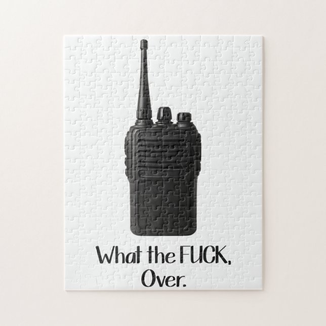 What The Fu*k Over Funny Walkie Talkie Icon Jigsaw Puzzle (Vertical)