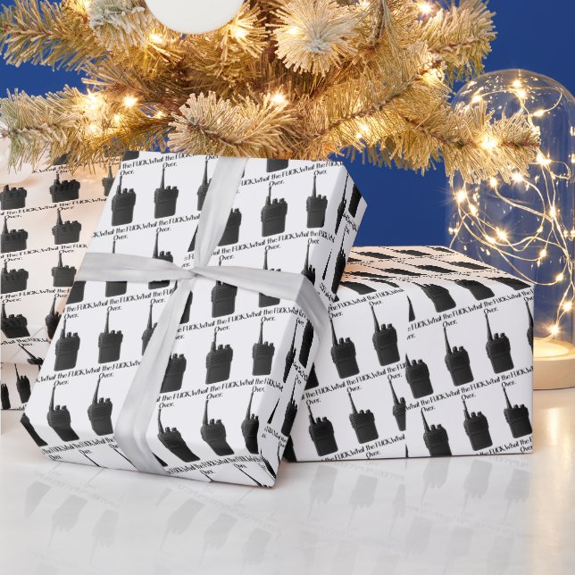 What The Fu*k Over Funny Walkie Talkie Icon Wrapping Paper (Holidays)