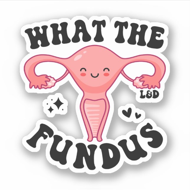 What the Fundus, Funny Labor and Delivery Nurse Sticker (Front)