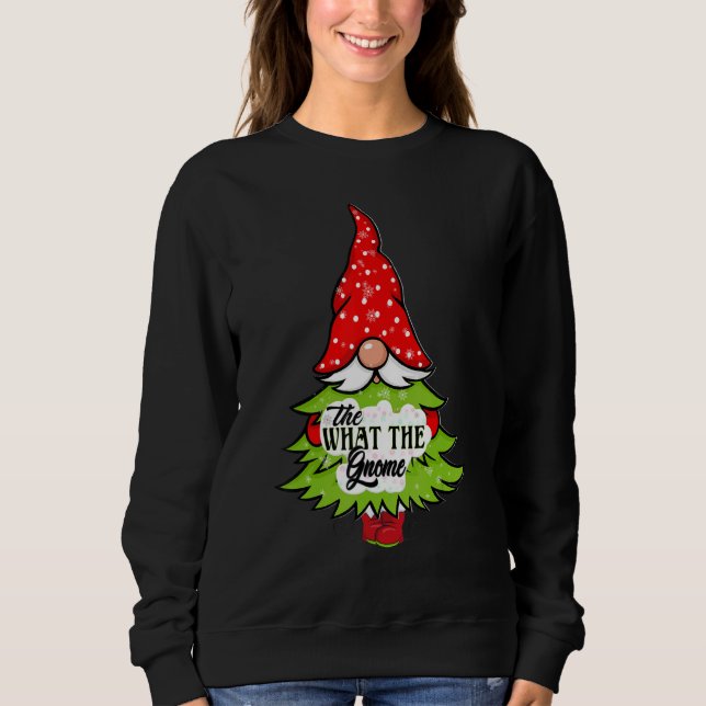 What The Gnome Buffalo Plaid Matching Christmas Pa Sweatshirt (Front)