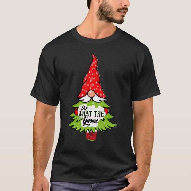 What The Gnome Buffalo Plaid Matching Christmas Pa T-Shirt (Front)