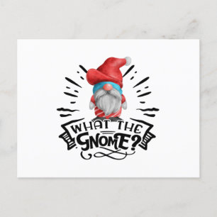 What The Gnome Funny Christmas Pun Postcard