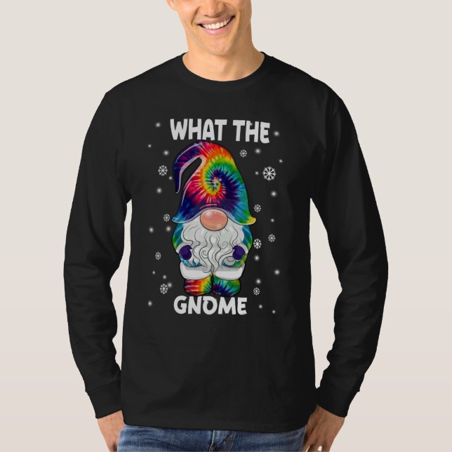 What The Gnome Merry Christmas Tie Dye Pajamas 1 T-Shirt (Front)