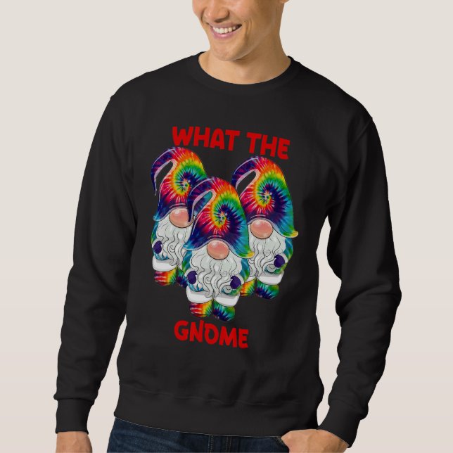 What The Gnome Merry Christmas Tie Dye Pajamas Sweatshirt (Front)