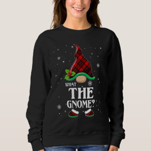 What The Gnome Red Plaid Matching Family Christmas Sweatshirt