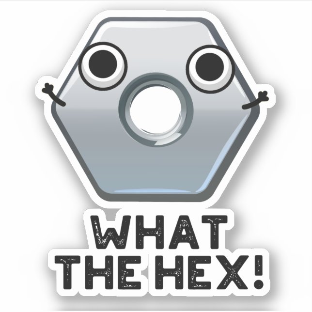 What The Hex Funny Hexagon Shape Pun  Sticker (Front)