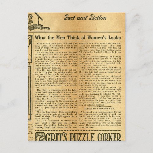 What the Men Think of Womens Looks 1907 Postcard