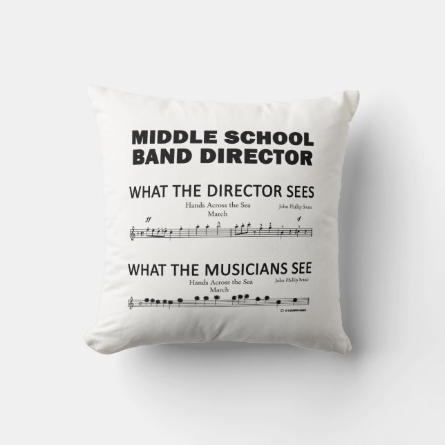 What the Middle School Band Sees Throw Pillow (Front)