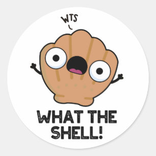 What The Shell Funny Sea Shell Pun  Classic Round Sticker