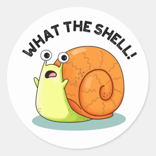 What The Shell Funny Snail Puns Classic Round Sticker