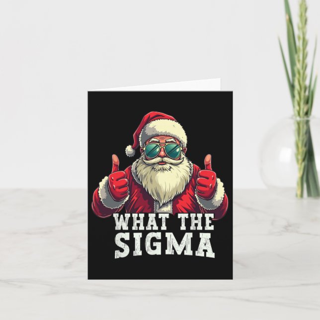 What The Sigma Santa Funny Christmas Meme Xmas Riz Card (Front)
