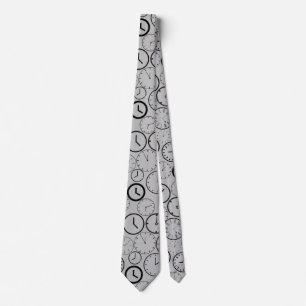 What time is it.wx4 L Grey BG Neck Tie