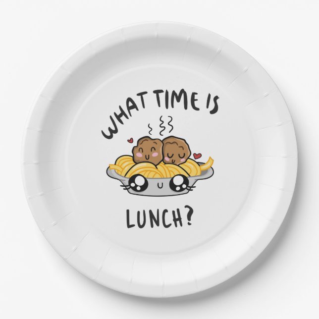 What Time Is Lunch Paper Plates (Front)