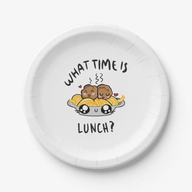 What Time Is Lunch Paper Plates (Front)