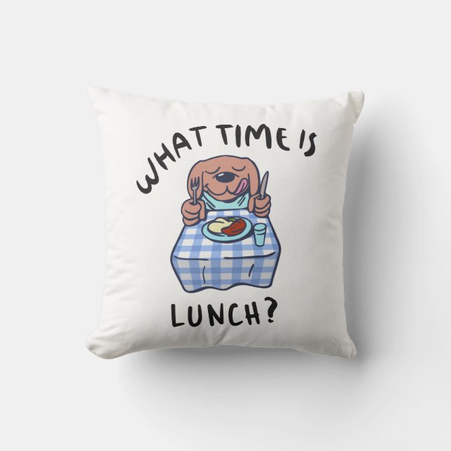 What time is lunch throw pillow (Front)
