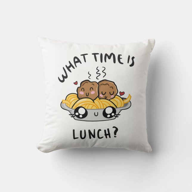 What Time Is Lunch Throw Pillow (Front)