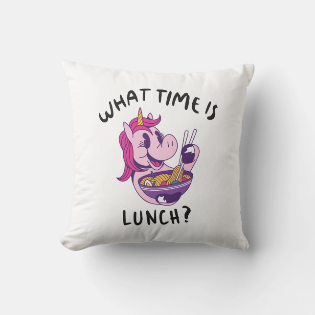 What time is lunch throw pillow (Front)