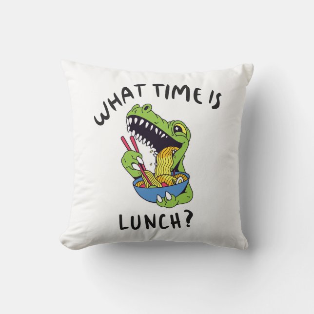 What time is lunch throw pillow (Front)