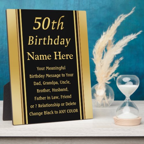 What to Get a Man for His 50th Birthday Plaque