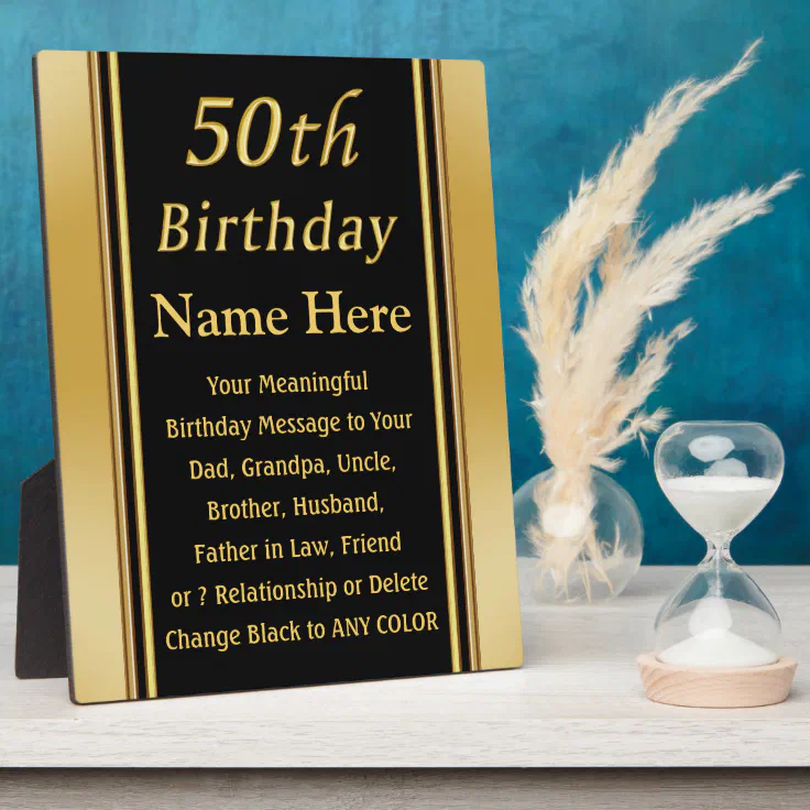 What To Get A Man For 50th Birthday What To Get A Man For His 50Th Birthday Plaque | Zazzle
