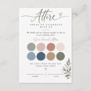 What to Wear Attire Card For wedding