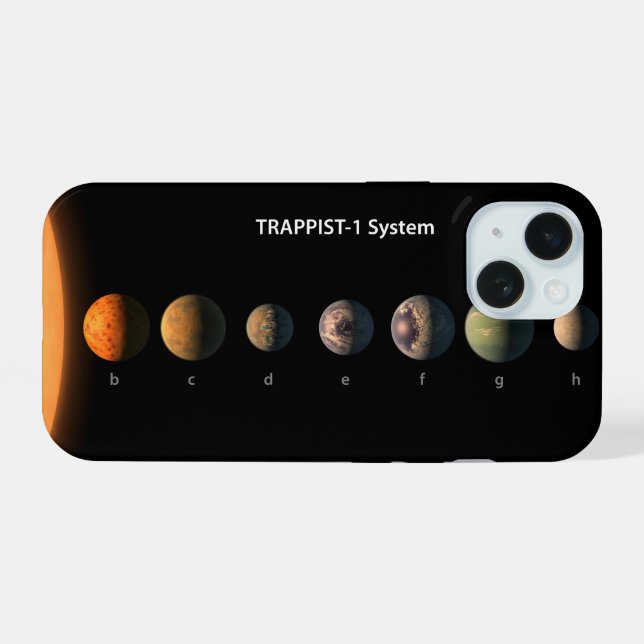 What Trappist-1's Seven Planets Might Look Like. iPhone 15 Case (Back Horizontal)