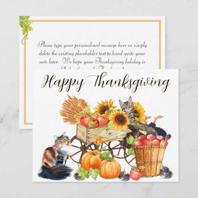 What Turkey?  Innocent Cats, Happy Thanksgiving,  Card (Front/Back)