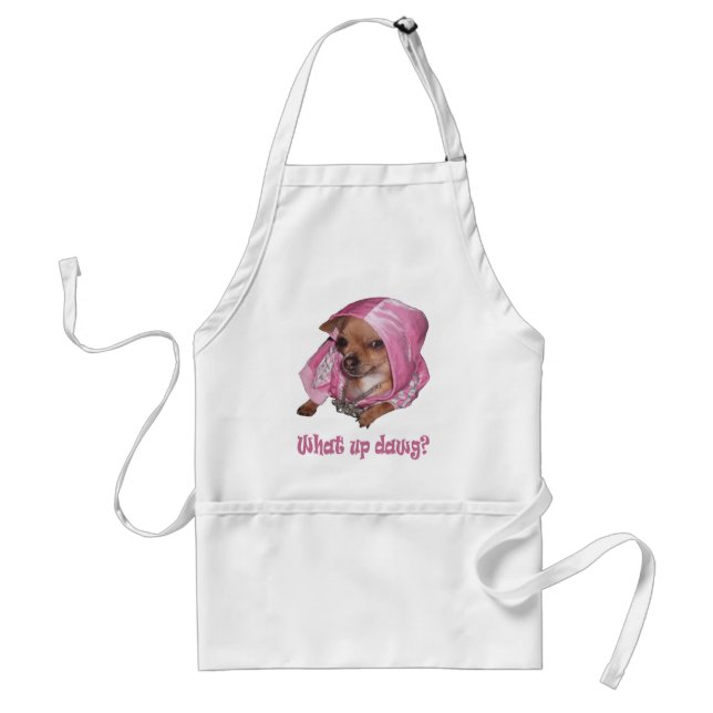 What up dawg adult apron (Front)