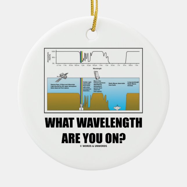 What Wavelength Are You On? (Psychology Humor) Ceramic Ornament (Front)