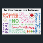 What We Believe Yard Sign<br><div class="desc">The design is made with editable text, so it can be customized with your own beliefs.</div>
