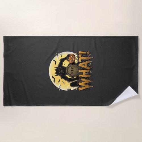 What Werewolf Pumpkin Tombstone Full Moon Beach Towel