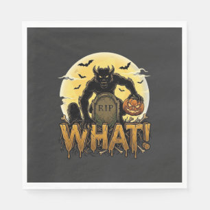 What Werewolf Pumpkin Tombstone Full Moon Napkins