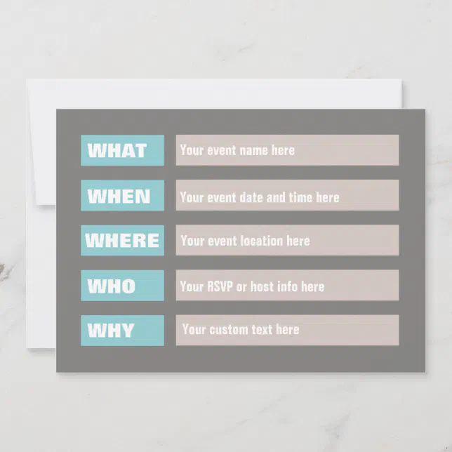 What When Where Invitation | Zazzle