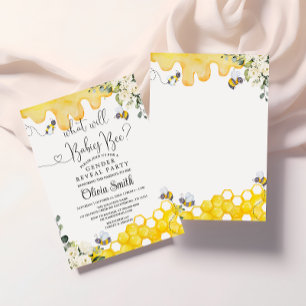 What Will Babies Bee Gender Reveal Party Invitation