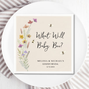 What Will Baby Be Bee Gender Reveal Napkins
