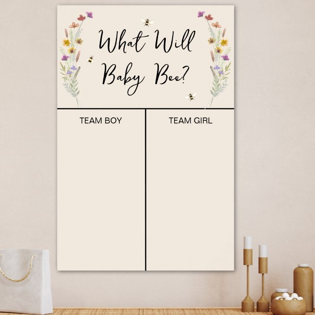 What Will Baby Be Bee Gender Reveal Voting Sign (Creator Uploaded)