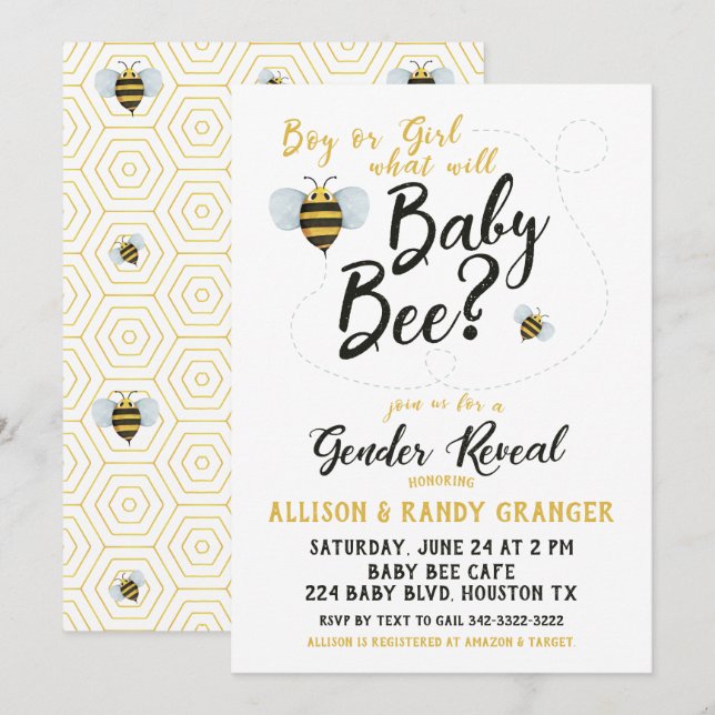 What Will Baby Be Gender Reveal Invitation (Front/Back)