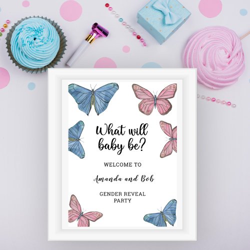 What will baby be gender reveal welcome poster