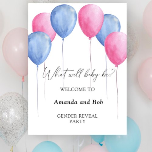 What will baby be gender reveal welcome poster