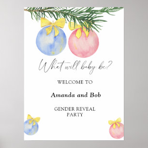 What will baby be gender reveal welcome poster