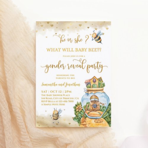 What Will Baby Be Illustration Gender Reveal Party Invitation