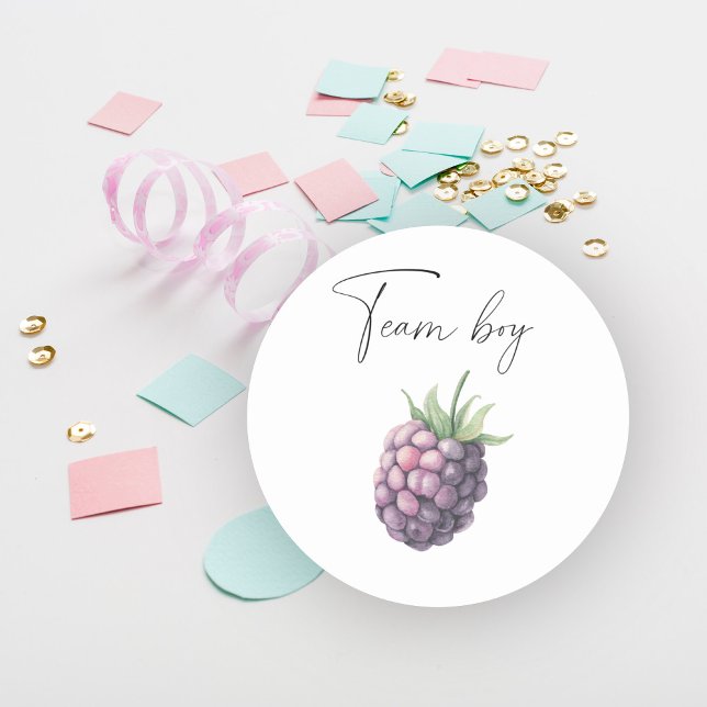 What will baby be team boy  classic round sticker (Creator Uploaded)